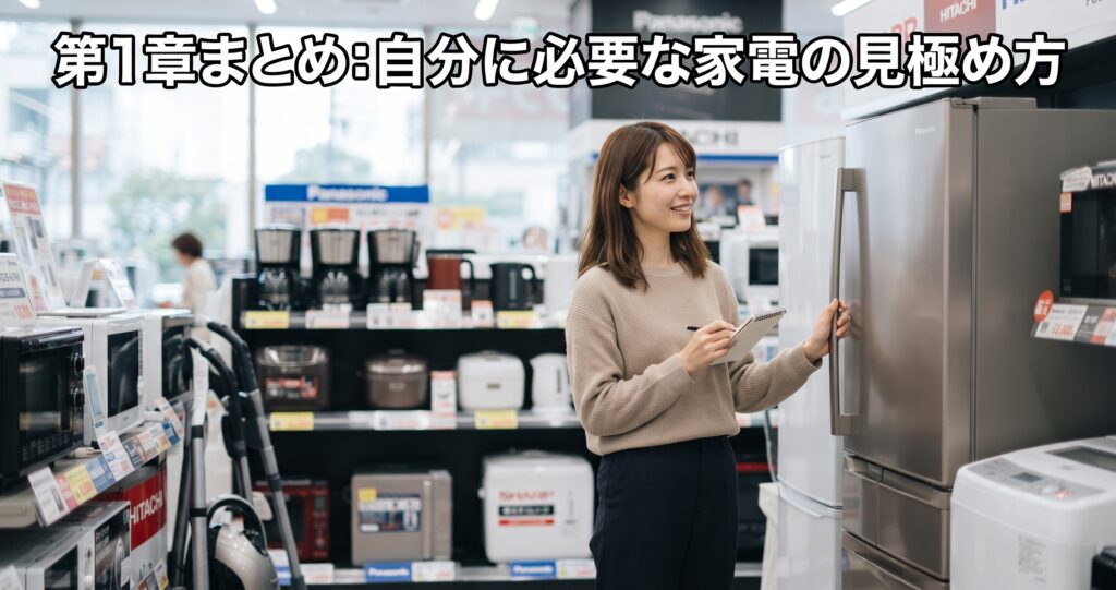 第1章まとめ:自分に必要な家電の見極め方