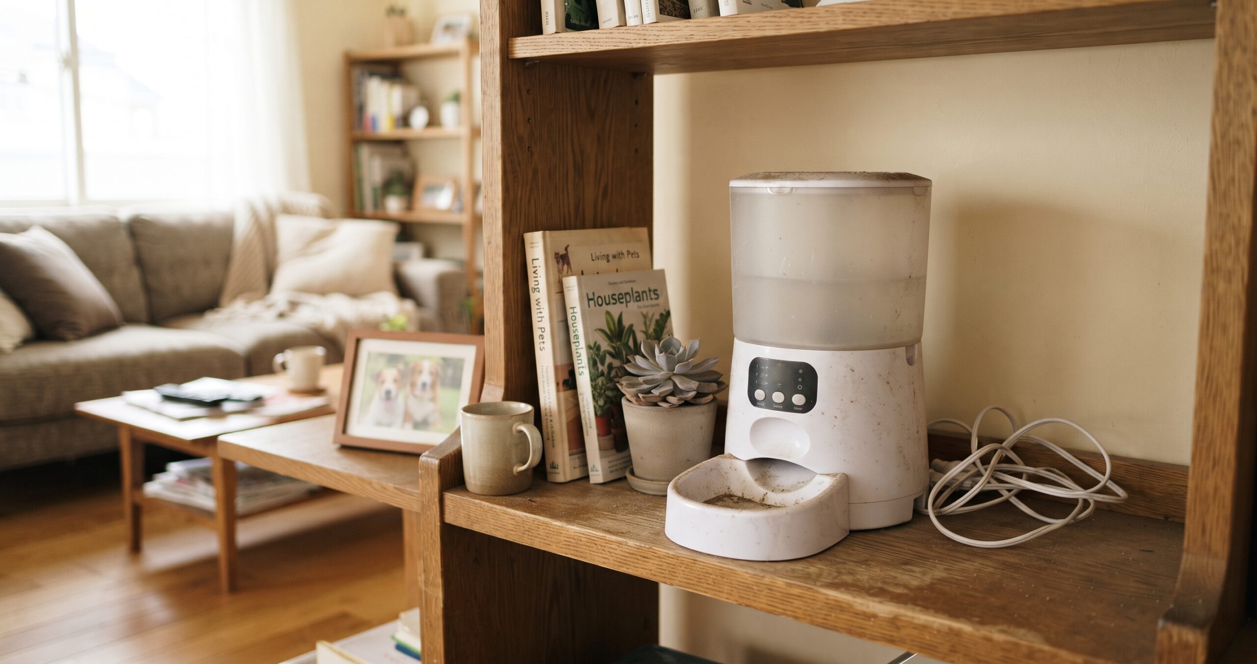 使われていないペット家電が部屋に置きっぱなしになっている様子